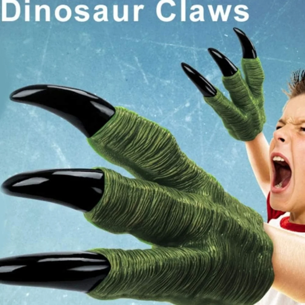 2 Dino Velociraptor Rubber Realistic Jurassic Claws